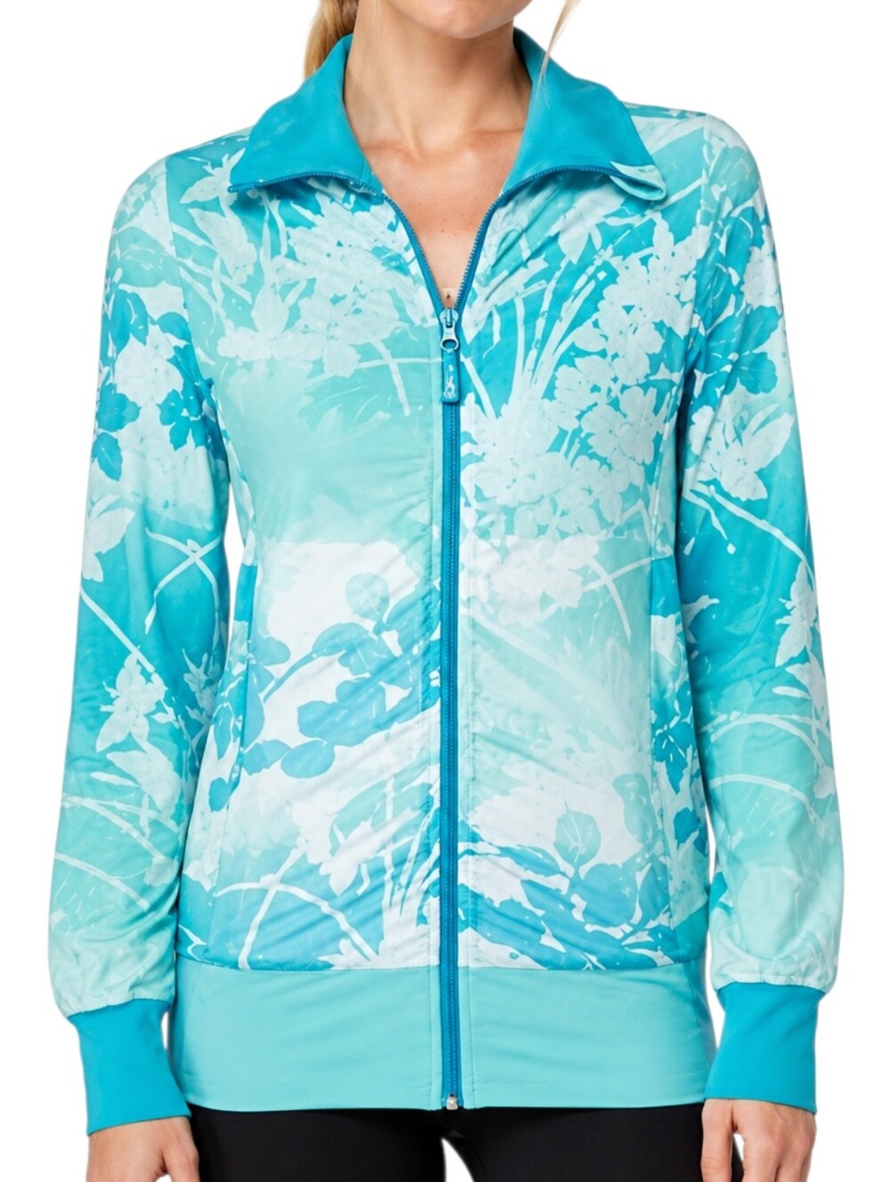 Lululemon Raja II Jacket Women 8 Blue Floral Reversible Full Zip Iullure